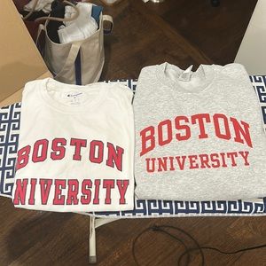 boston university sweatshirt and tee